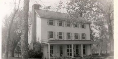 1956 picture of Penrose-Strawbridge House in black and white