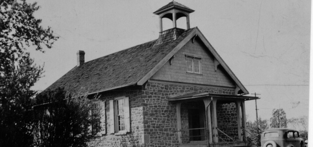 A black and white photo of PenBlair school