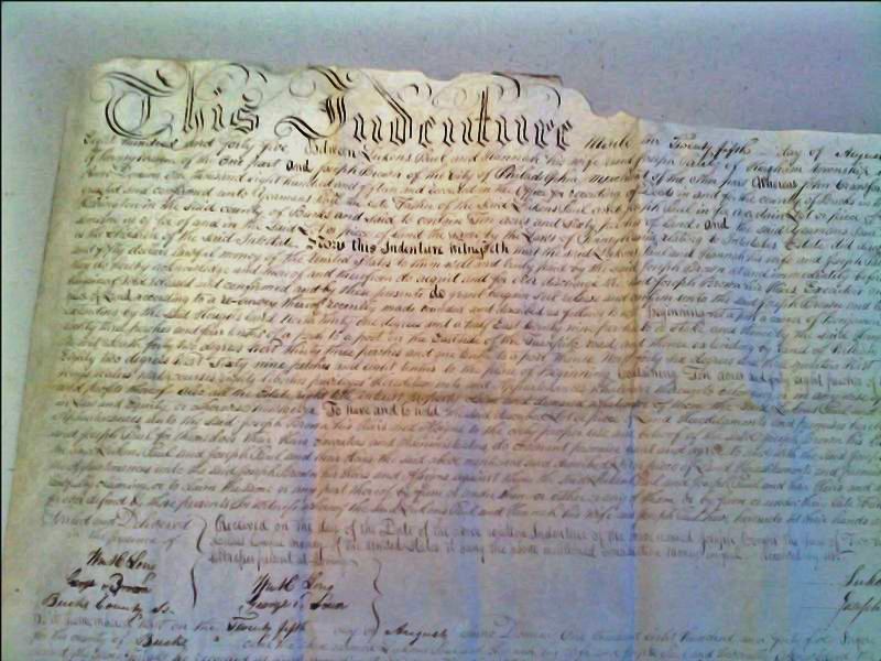 photo of 1845 indenture