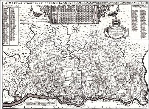 photo of map made by Thomas Holme in 1687