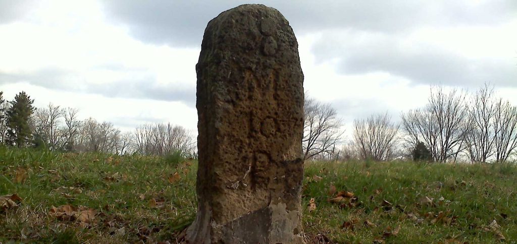 Picture of a stone mile marker at Penrose Strawbridge on Governor Road