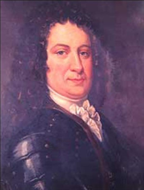 painting of sir william keith wearing black armor