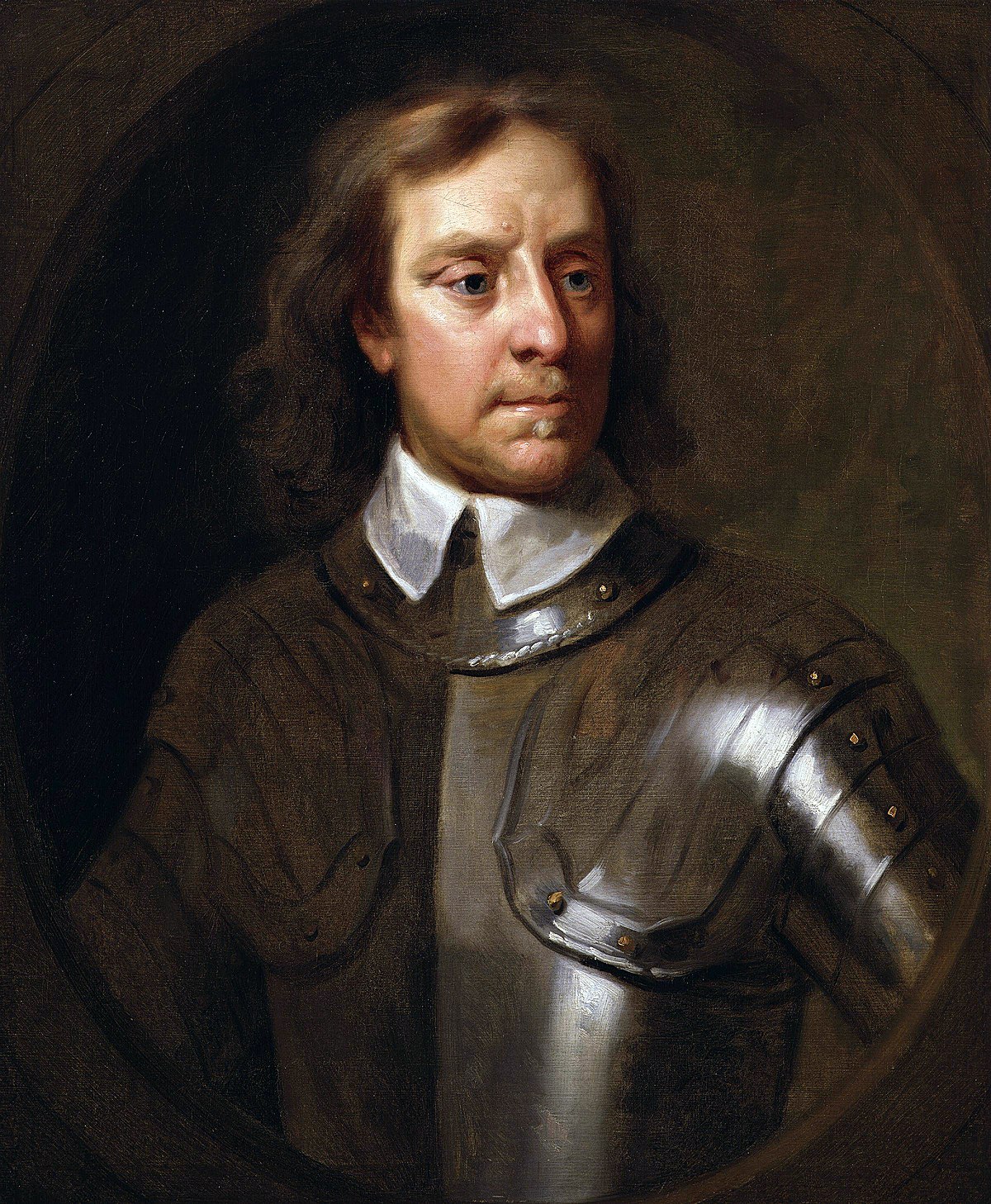 oil painting of oliver cromwell in armor 