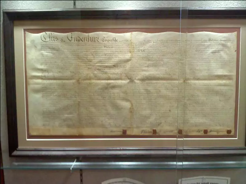 photo of indenture in frame