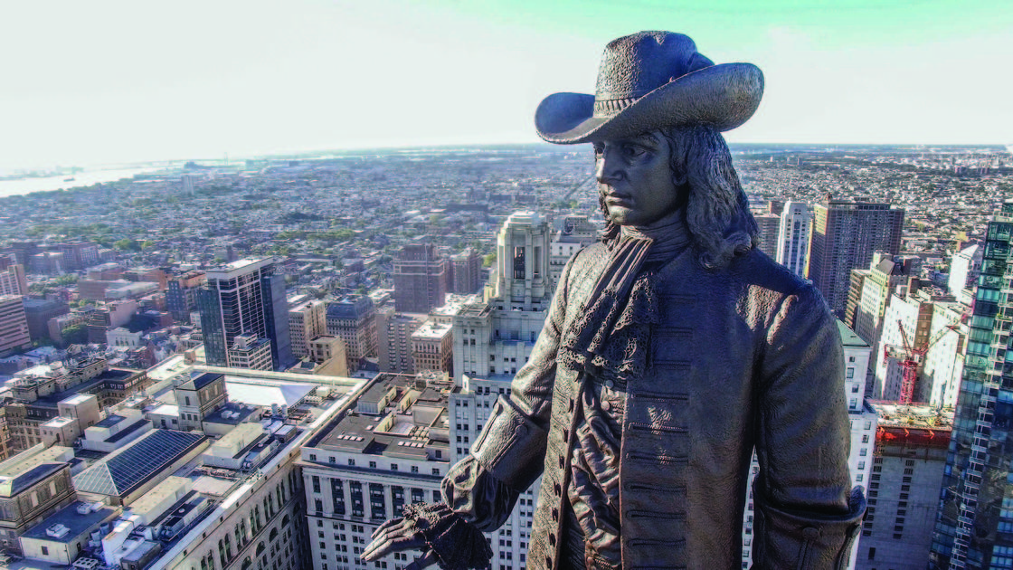 statue of William Penn on top of Philadelphia City Hall